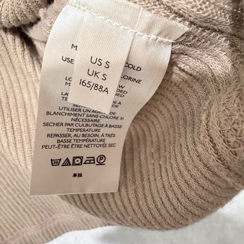 We The Free Free People Womens Sweater Cowl Neck Ribbed Knit Taupe Small Boho - Picture 8 of 9